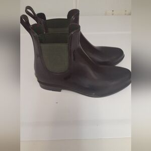 Women's brown/green short Ralph Lauren rubber boots - size 8